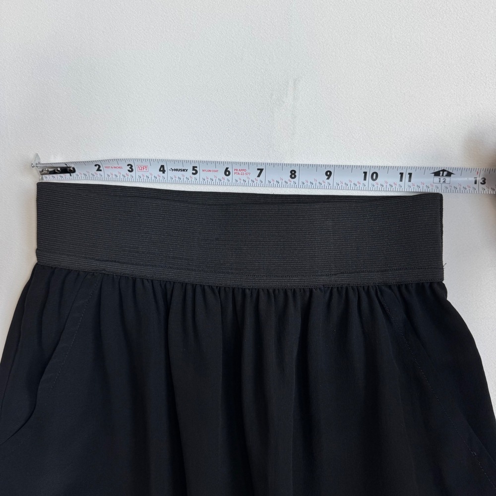 Vintage Scoop‎ Beach Black 100% Silk Mini Skirt Elastic Waist Pockets Size P - Picture 5 of 6